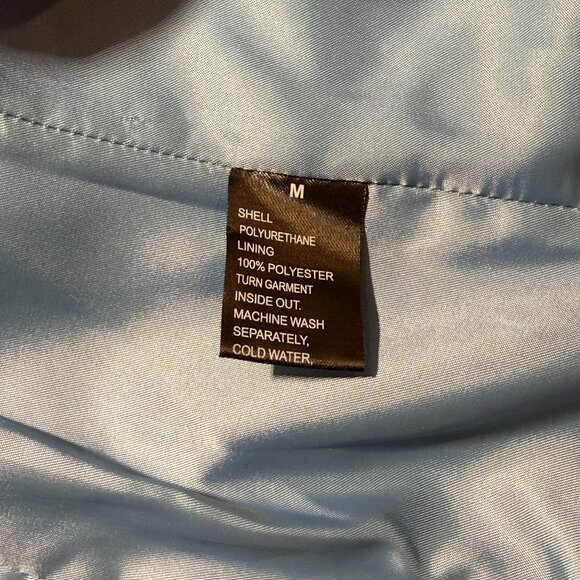 Studded Faux Leather Moto Jacket, Light Blue, Size M - Picture 5 of 7